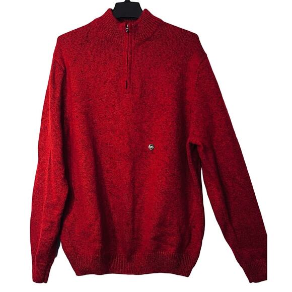 Chaps Sweater Mens Size XXL Red Long Sleeve Heavy Relaxed Fit Zip Pullover NEW - Picture 1 of 10